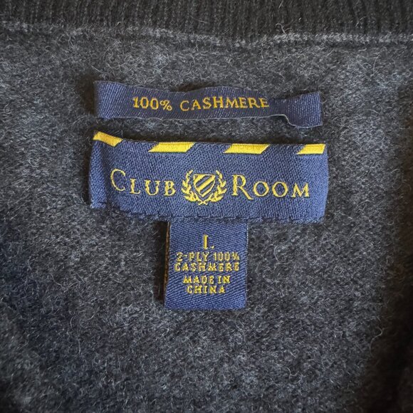 Club Room Men's Cashmere Quarter-Zip Sweater - Picture 7 of 8
